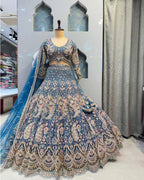 Royal blue colour premium Coding Sequins work and designer lehenga perfect fit for you