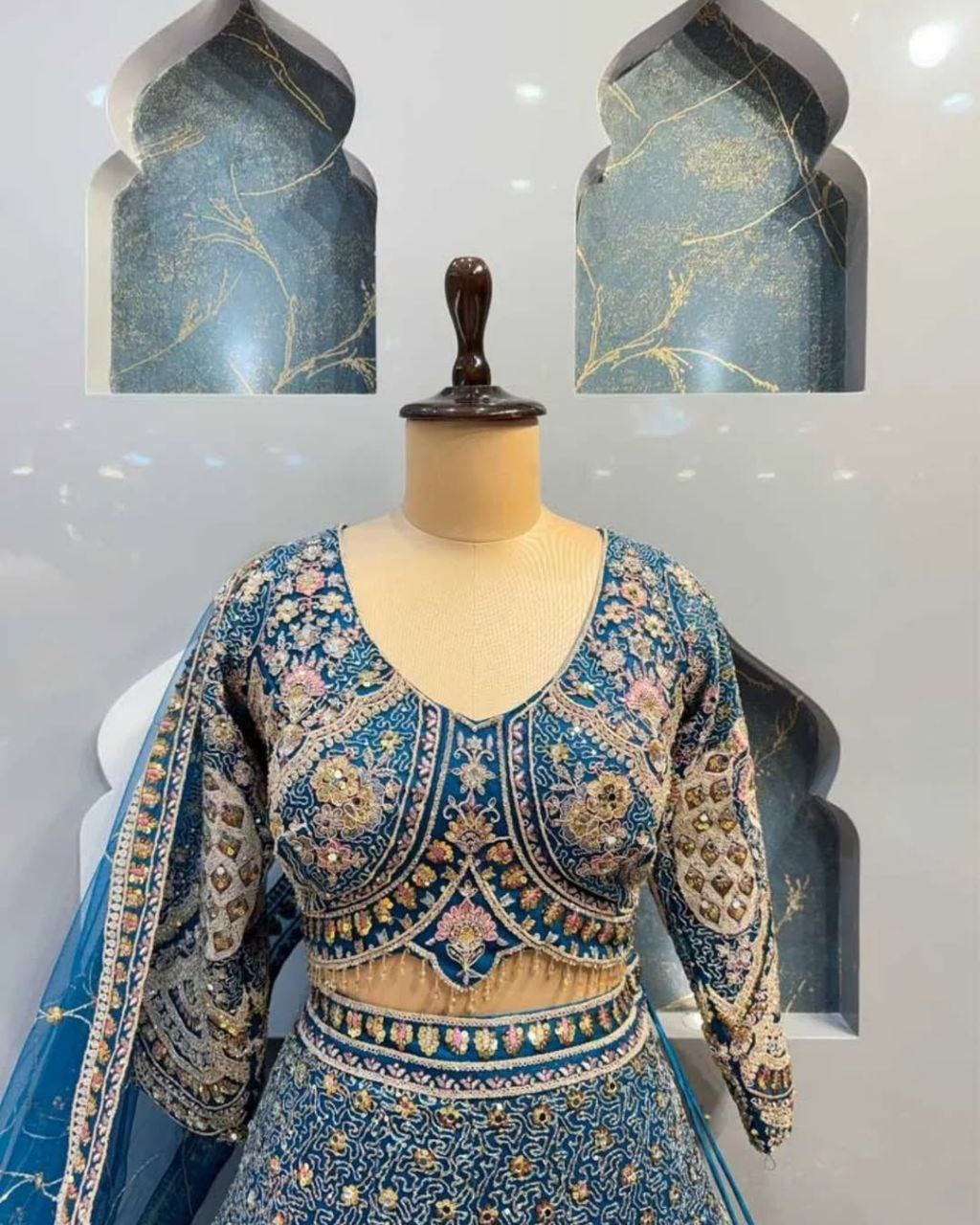 Royal blue colour premium Coding Sequins work and designer lehenga perfect fit for you
