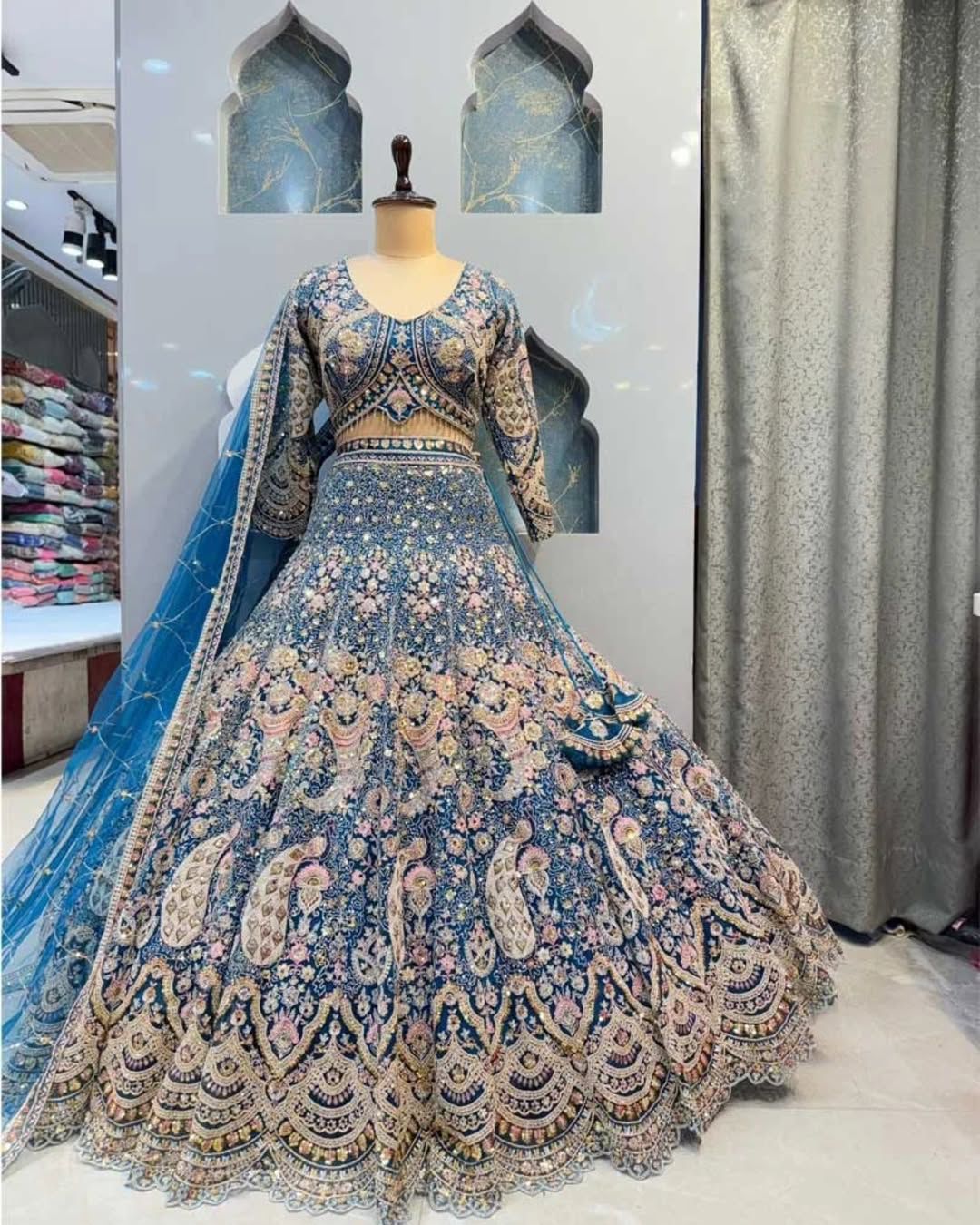 Royal blue colour premium Coding Sequins work and designer lehenga perfect fit for you