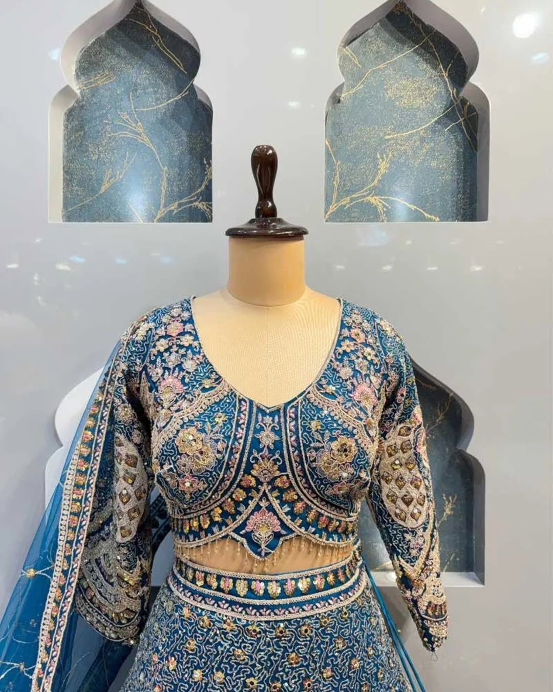 Royal blue colour premium Coding Sequins work and designer lehenga perfect fit for you
