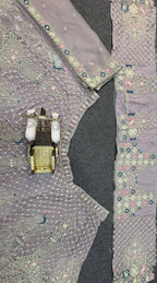 Royal Lavender Peacock Embroidered Lehenga Fabric