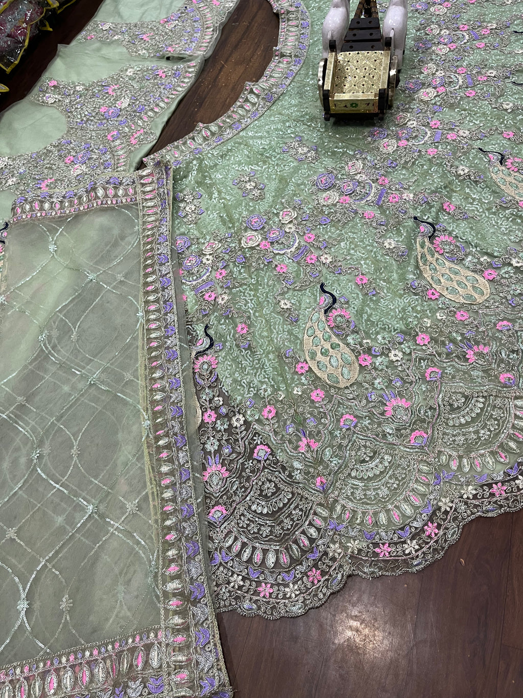 Sea Green colour Coding Sequins work and designer lehenga perfect fit for you