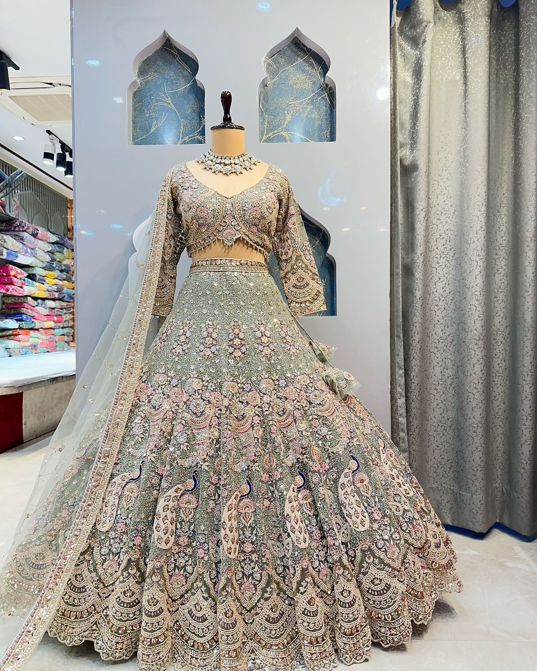 Sea Green colour Coding Sequins work and designer lehenga perfect fit for you