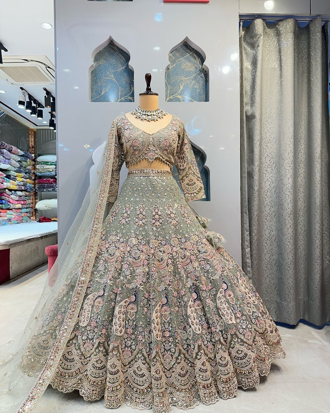 Sea Green colour Coding Sequins work and designer lehenga perfect fit for you