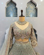 Sea Green colour Coding Sequins work and designer lehenga perfect fit for you