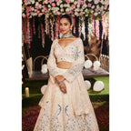 Soft Net Peacock Embroidered Lehenga Choli with Sequins & Floral Work