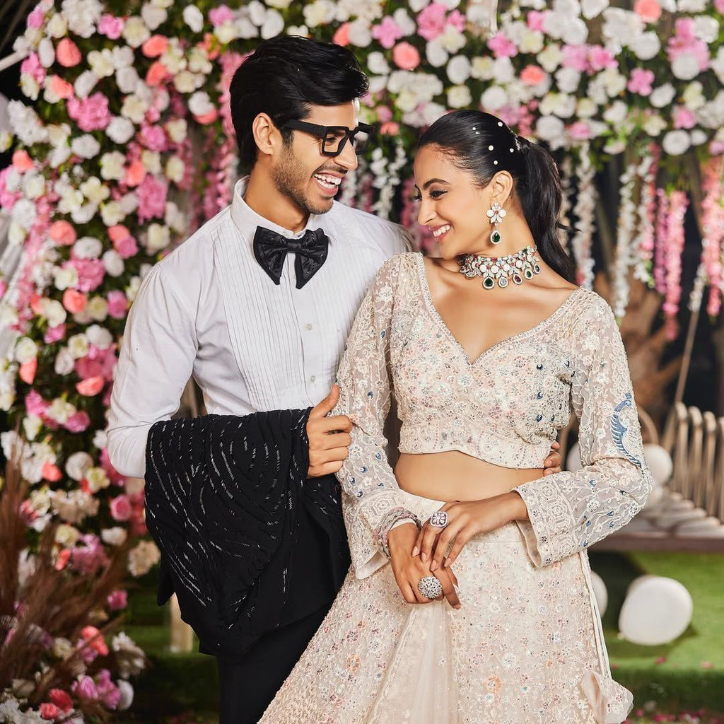 Soft Net Peacock Embroidered Lehenga Choli with Sequins & Floral Work