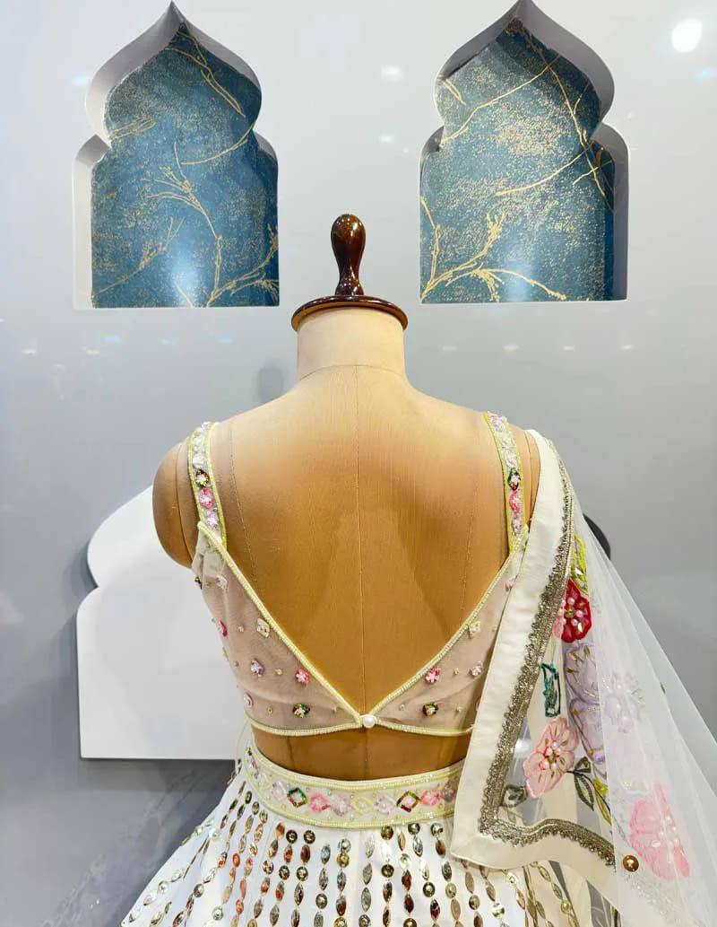 Ivory Garden Bloom Embroidered Lehenga Choli