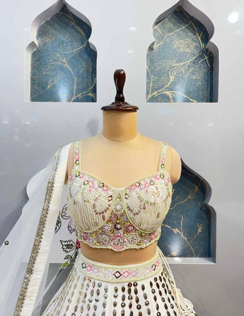 Ivory Garden Bloom Embroidered Lehenga Choli