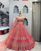 fox georgate lehenga with real mirror work