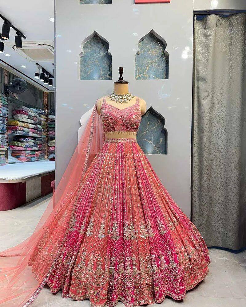 fox georgate lehenga with real mirror work