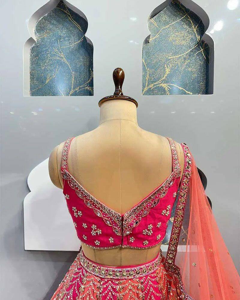 fox georgate lehenga with real mirror work