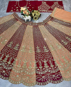 fox georgate lehenga with real mirror work