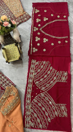 fox georgate lehenga with real mirror work