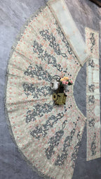 Soft Net Peacock Embroidered Lehenga Choli with Sequins & Floral Work