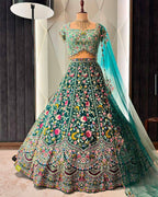 Emerald Royal Garden Embroidered Lehenga Choli