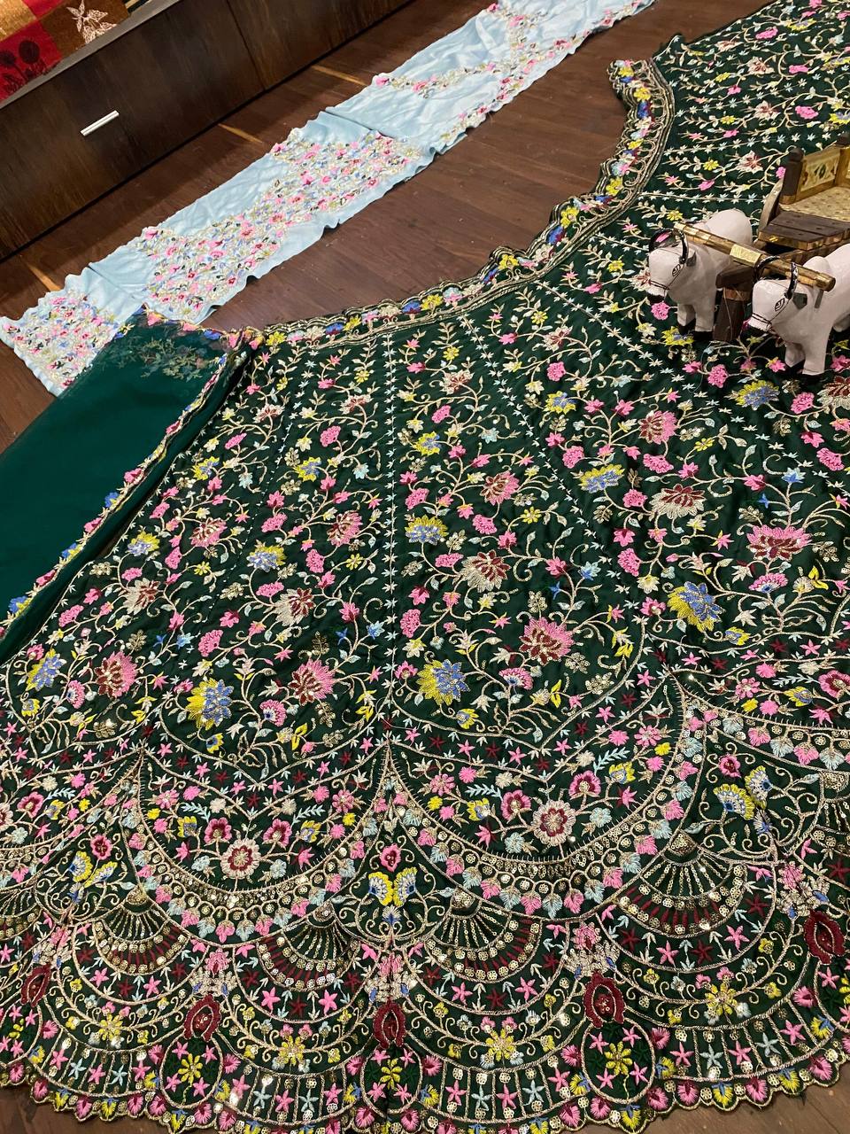Emerald Royal Garden Embroidered Lehenga Choli